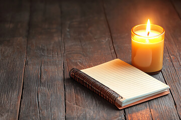 Fototapeta premium quiet reflection candle,