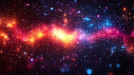 Vibrant cosmic nebulae display an ethereal glow.