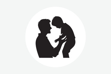 Loving father with his son for fathers day special illustration