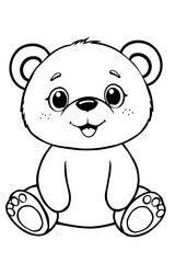 Obraz premium For children, modern illustration coloring page with cartoon polar bear for coloring and scrapbooking