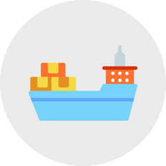 Fototapeta premium Cargo Ship II single vector illustration icon