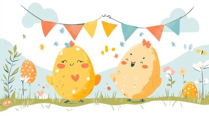 Bright spring egg decor