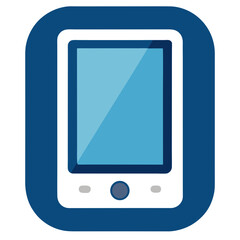 Smartphone Icon in Flat Design with Blue Background

