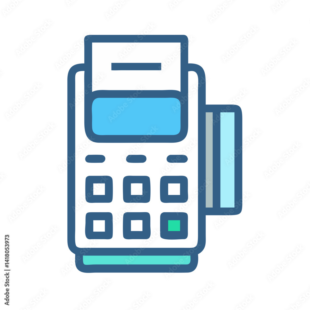 Aufkleber Card Reader Device Icon Representing Digital Payment and Secure Transaction