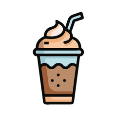 Creamy Iced Drink Icon Representing Dessert Beverage and Sweet Refreshment