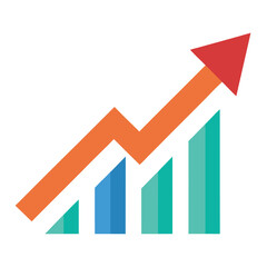 business graph with arrow