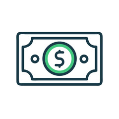 Dollar Bills Icon Representing Payment or Pricing and Financial Transactions