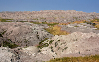 Stunning Valley with Petrified Sandstone Mounds in South Dakota