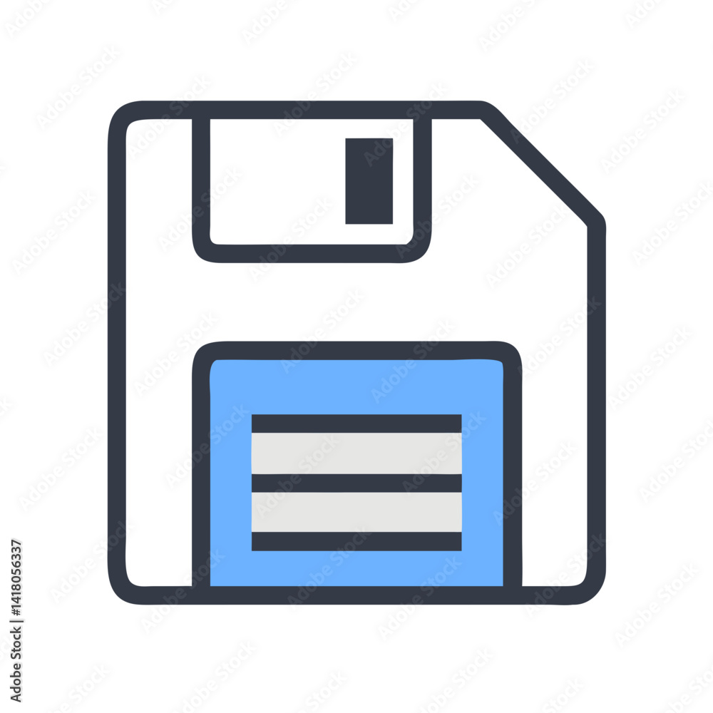 Fototapete floppy disk icon representing saved document and digital storage