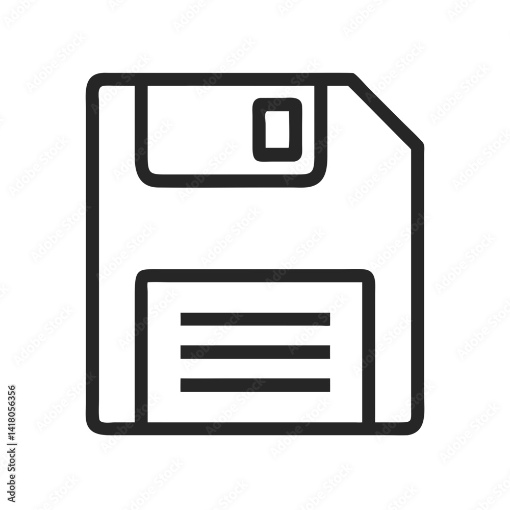 Fototapete floppy disk icon representing saved document and digital storage