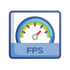 FPS Gauge Icon Representing Frame Rate Performance and Gaming Graphics Quality
