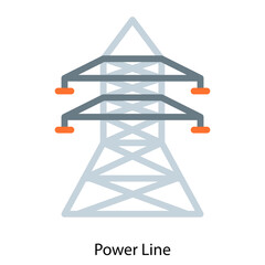 Power Line single vector illustration icon