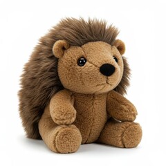 Obraz premium Soft plush porcupine toy sitting on a bright surface displaying its furry quills