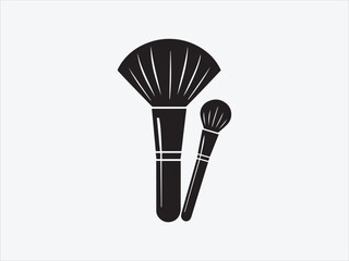 Makeup Brush Silhouette with Soft Bristle Shape for Beauty, Cosmetics, and Skincare