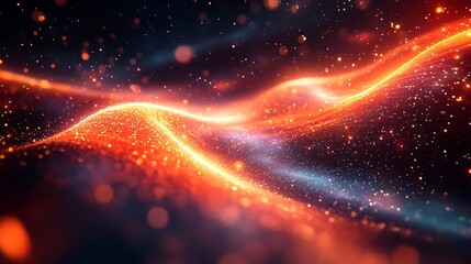 Abstract cosmic energy flow with vibrant light patterns.