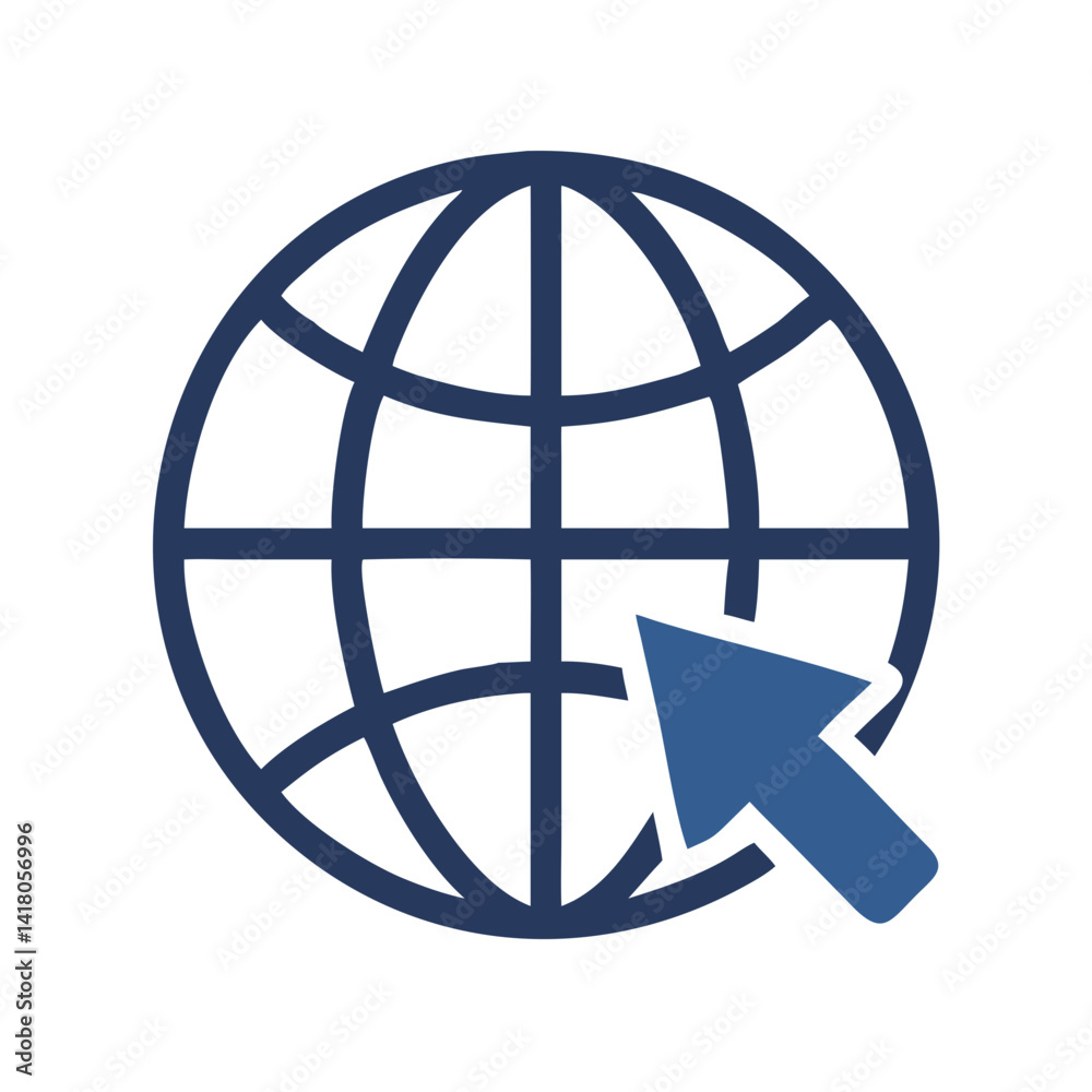 Aufkleber globe with pointer icon representing global business and international market reach