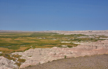Lush Green Valley in the Badlands of South Dakota