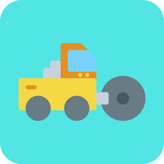 Bulldozer single vector illustration icon