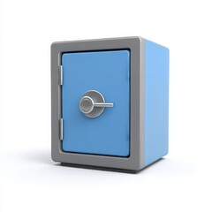 Blue safe box illustration isolated on white background