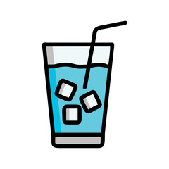Iced Drink with Cubes Icon Representing Refreshing Beverage and Cold Summer Drink