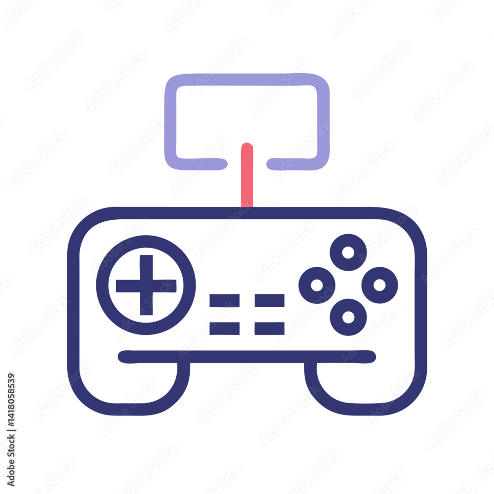 Aufkleber Joystick Icon Representing Gaming Controller and Interactive Gameplay Device