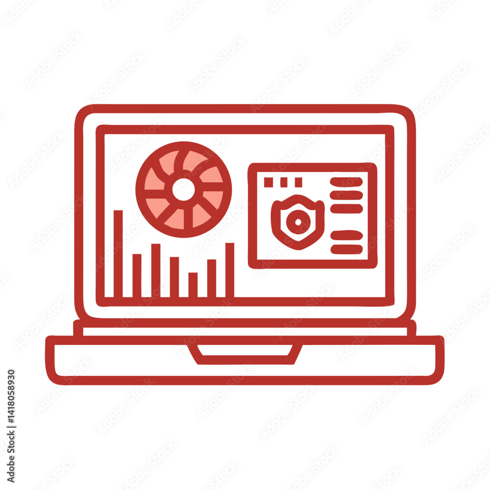 Poster 
Laptop with GPU Stats Icon Representing Hardware Monitoring and Graphics Performance Analysis
