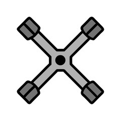 Lug Wrench Icon Representing Tire Tool and Wheel Maintenance Equipment