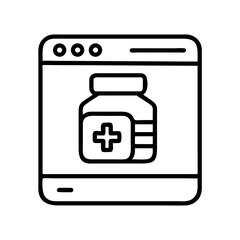 Obraz premium Medicine Bottle Icon Representing Online Pharmacy and Digital Healthcare Services