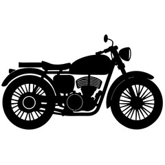 Fototapeta premium Vintage red sport motorcycle vector illustration shows a fast bike with chrome wheels for road transportation