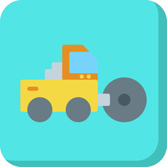 Bulldozer single vector illustration icon