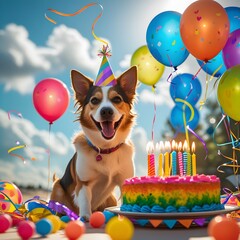 Happy birthday celebration greeting card