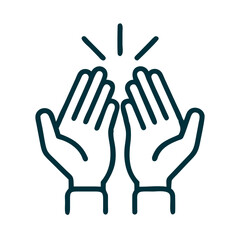 Obraz premium Praying Hands Icon Representing Spiritual Charity and Faith-Based Giving