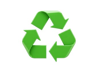 Obraz premium 3d green recycle symbol isolated on white background 