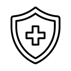 Obraz premium Shield with Cross Icon Representing Health Insurance and Medical Protection