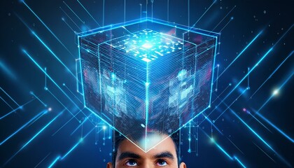 technology with binary code background