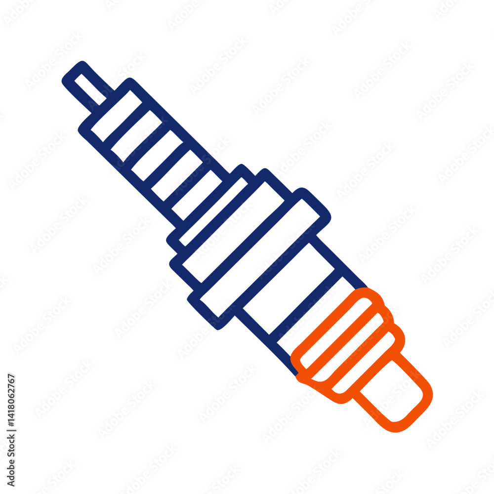 Poster Spark Plug Icon Representing Ignition Component and Engine Combustion System