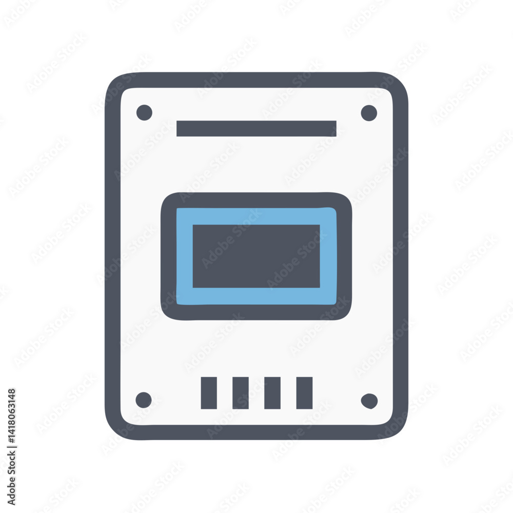 Aufkleber SSD Drive Icon Representing Solid-State Storage Device for High-Speed Data Access