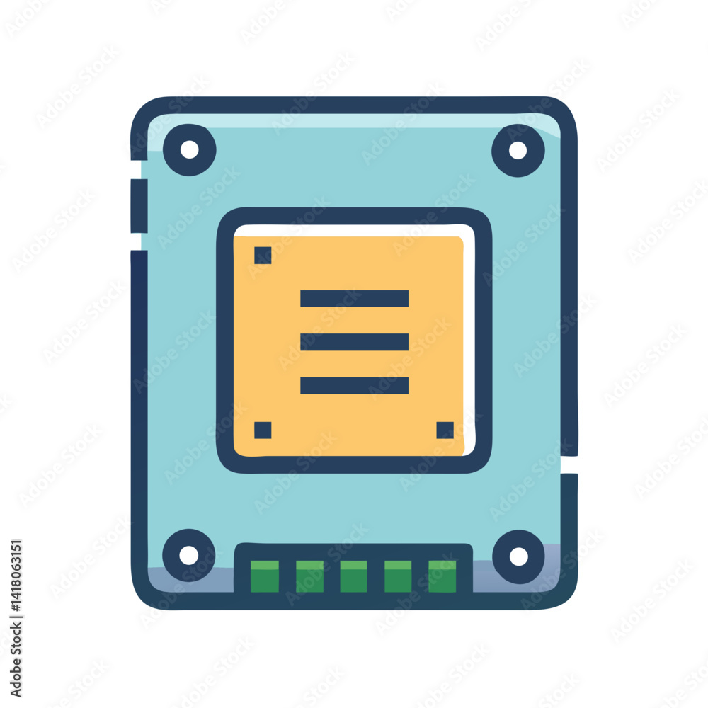 Aufkleber SSD Drive Icon Representing Solid-State Storage Device for High-Speed Data Access