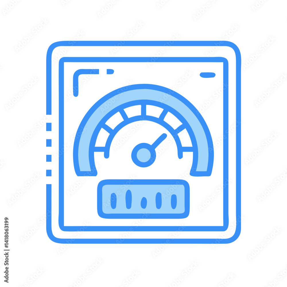 Poster SSD with Speedometer Icon Representing High-Speed Digital Storage Performance