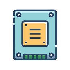SSD Drive Icon Representing Solid-State Storage Device for High-Speed Data Access