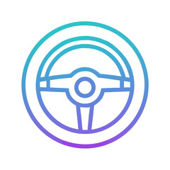 Fototapeta premium Steering Wheel Icon Representing Driving Control and Vehicle Navigation