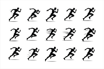 Running Man Silhouette Icon Vector Design