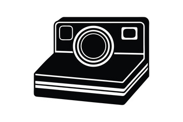 Fototapeta premium Silhouette art illustration of a Polaroid instant camera.eps