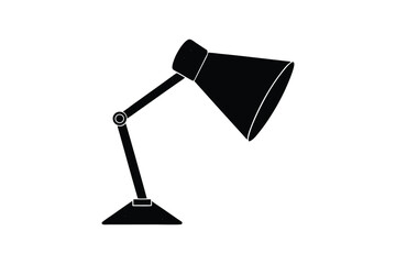 Silhouette art illustration of a retro desk lamp.eps