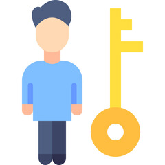 Key Person single vector illustration icon