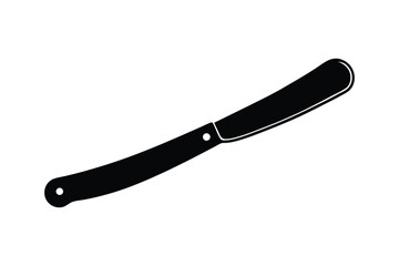 Silhouette art illustration of a straight razor.eps