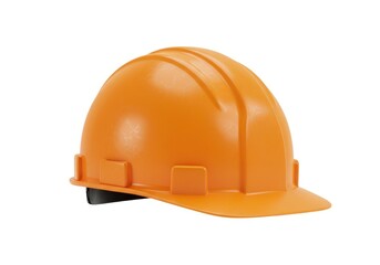 3d orange construction hard hat isolated on white background