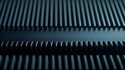 Close Up Of Dark Industrial Metal Component With Water Droplets