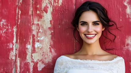 Woman smiles outdoors