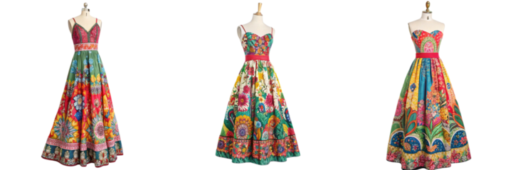  Set of a dress on a mannequin isolated on a transparent background